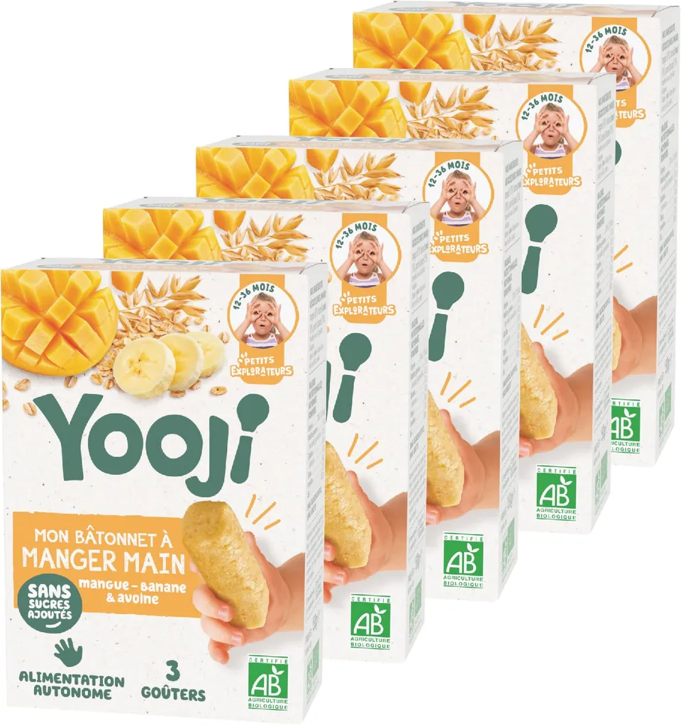 Yooji Bâtonnets Mangue Banane Avoine Bio 15 goûters DME