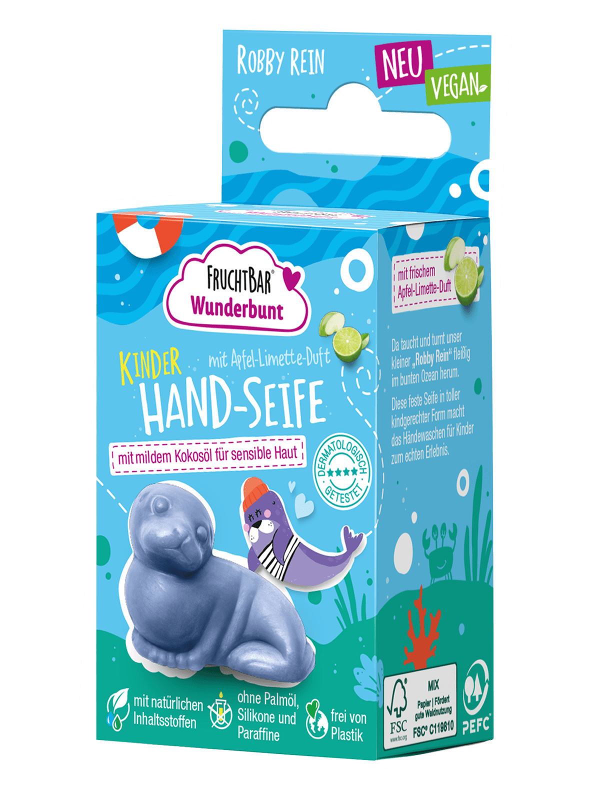 FruchtBar Robby Rein savon solide enfant pomme-lime dès 3 ans