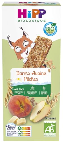 HiPP Goûters Barres Avoine Pêche Snack 5x20g Bio