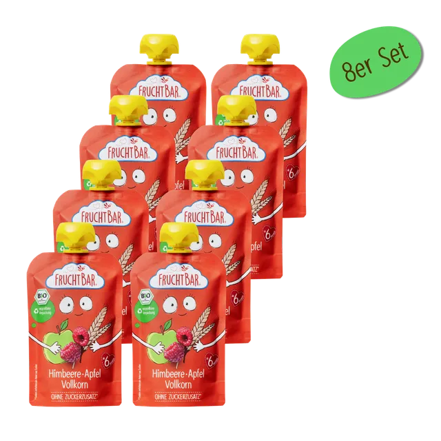 FruchtBar Bio Quetschies Gourde Framboise Pomme Céréales 6 mois
