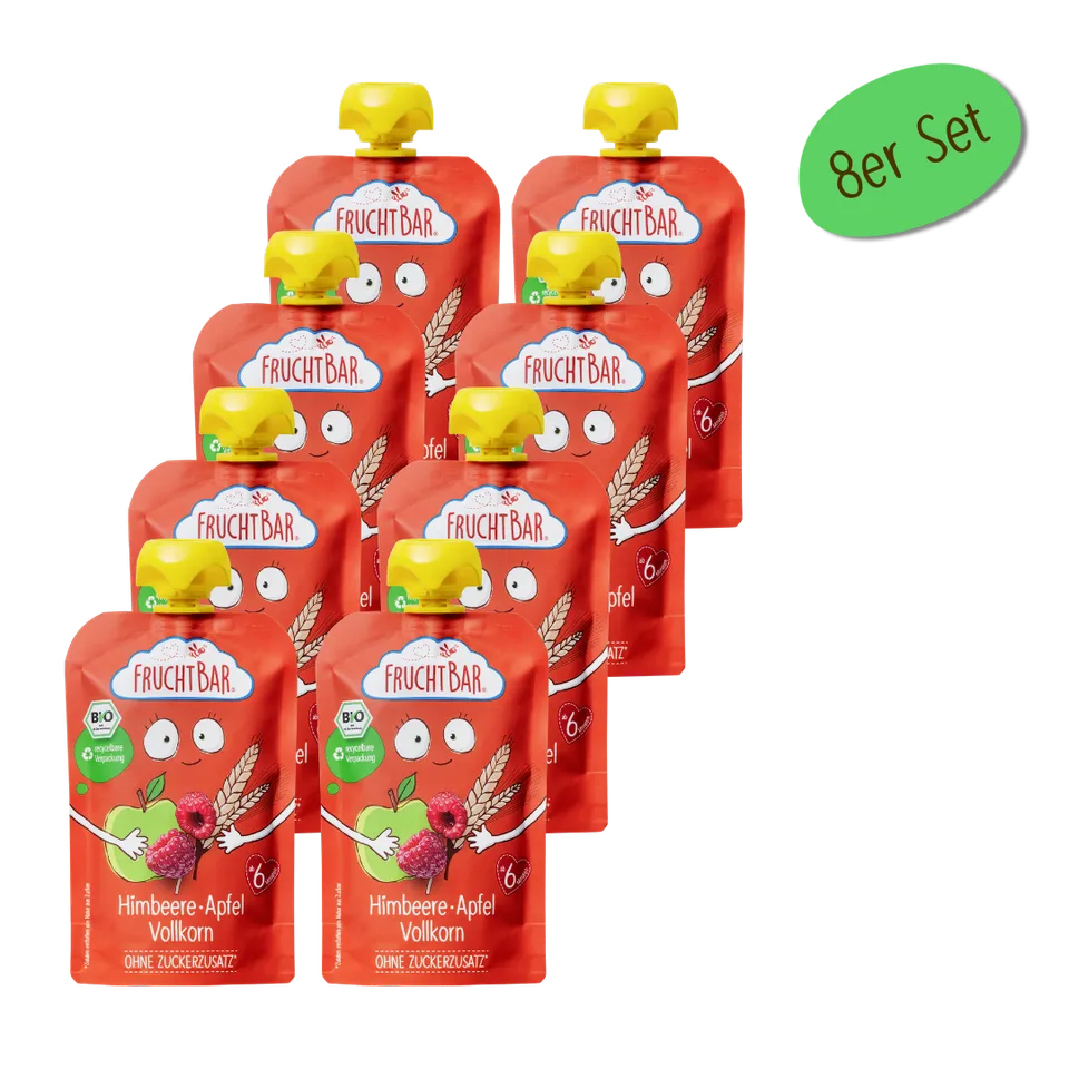 FruchtBar Bio Quetschies Gourde Framboise Pomme Céréales 6 mois