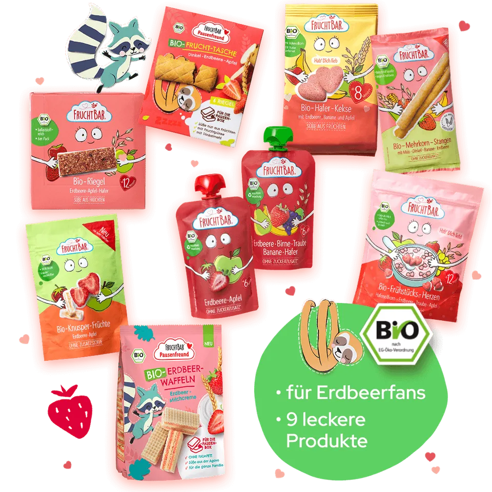 FruchtBar Geschenke snacks fraise bio dès 3 ans