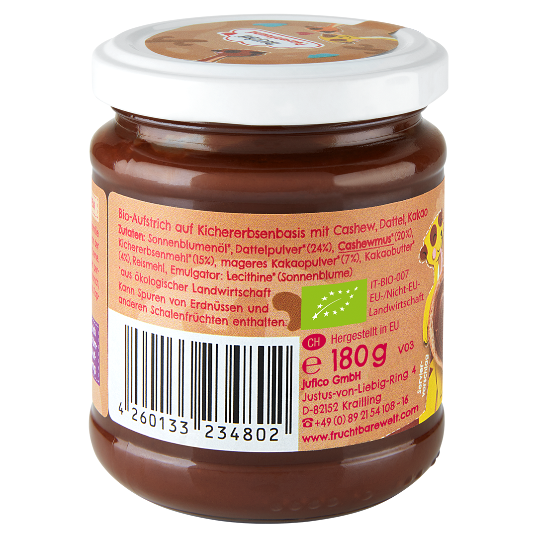 FruchtBar Bio Frühstück pâte à tartiner cacao à l'unité vegan