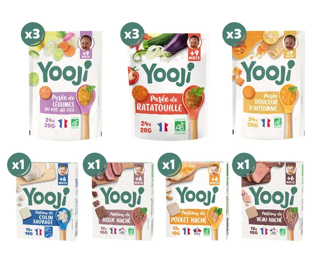 Yooji Purée légumes fondants repas bébé bio 9 mois pack 13