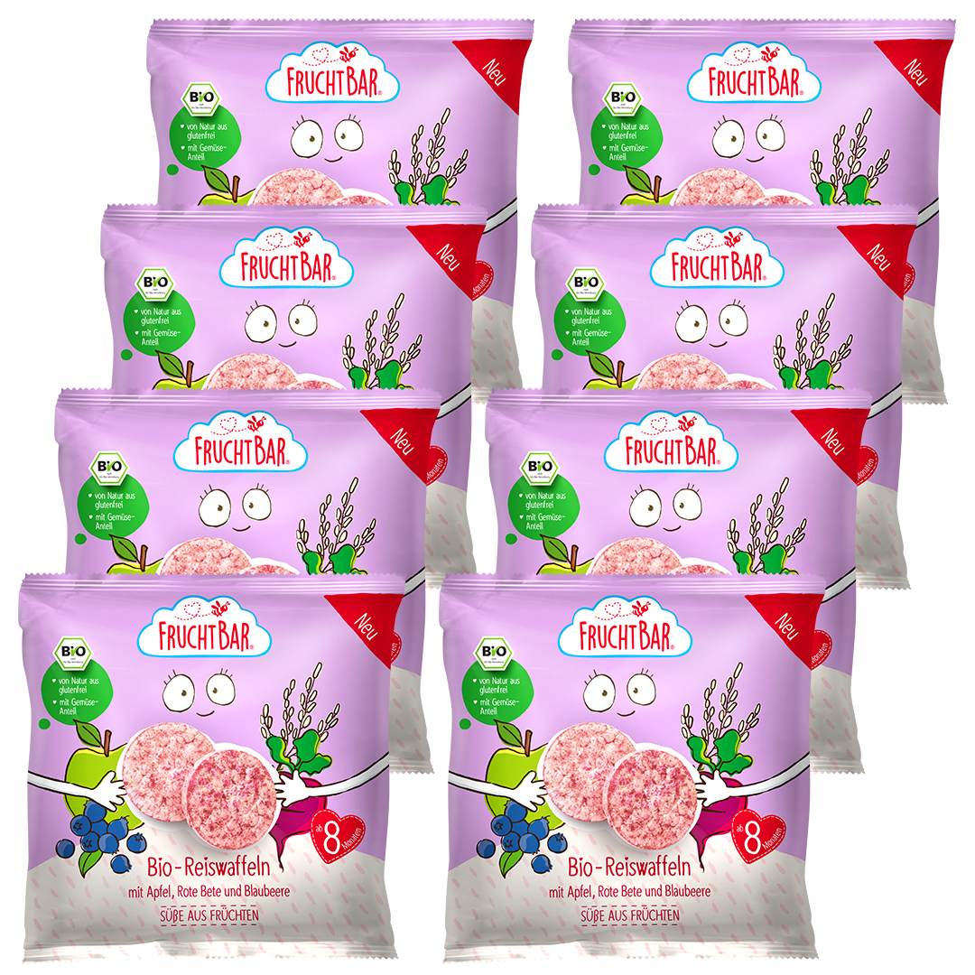 FruchtBar Bio Snacks galette riz pomme myrtille 8 mois