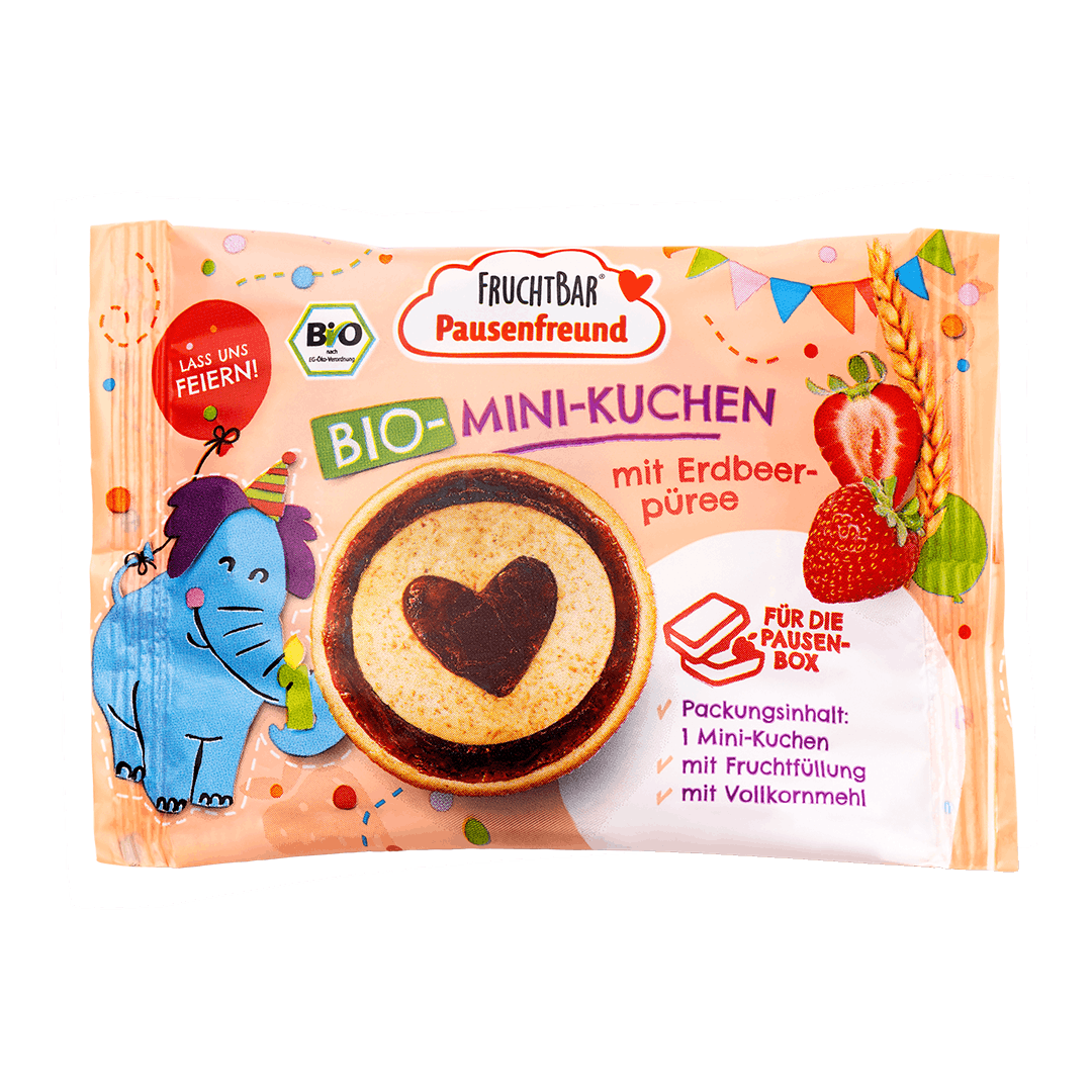 FruchtBar Bio Snacks Mini Kuchen Fraise à l'unité dès 3 ans