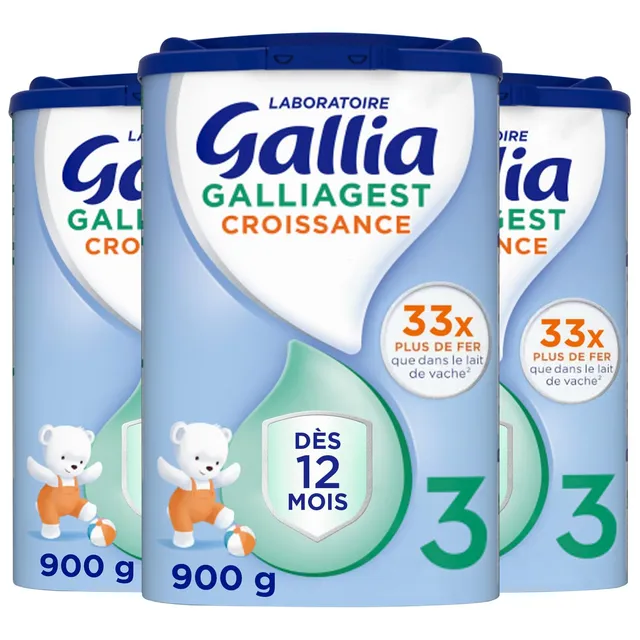 Gallia Galliagest lait croissance poudre 12 mois 3x900g
