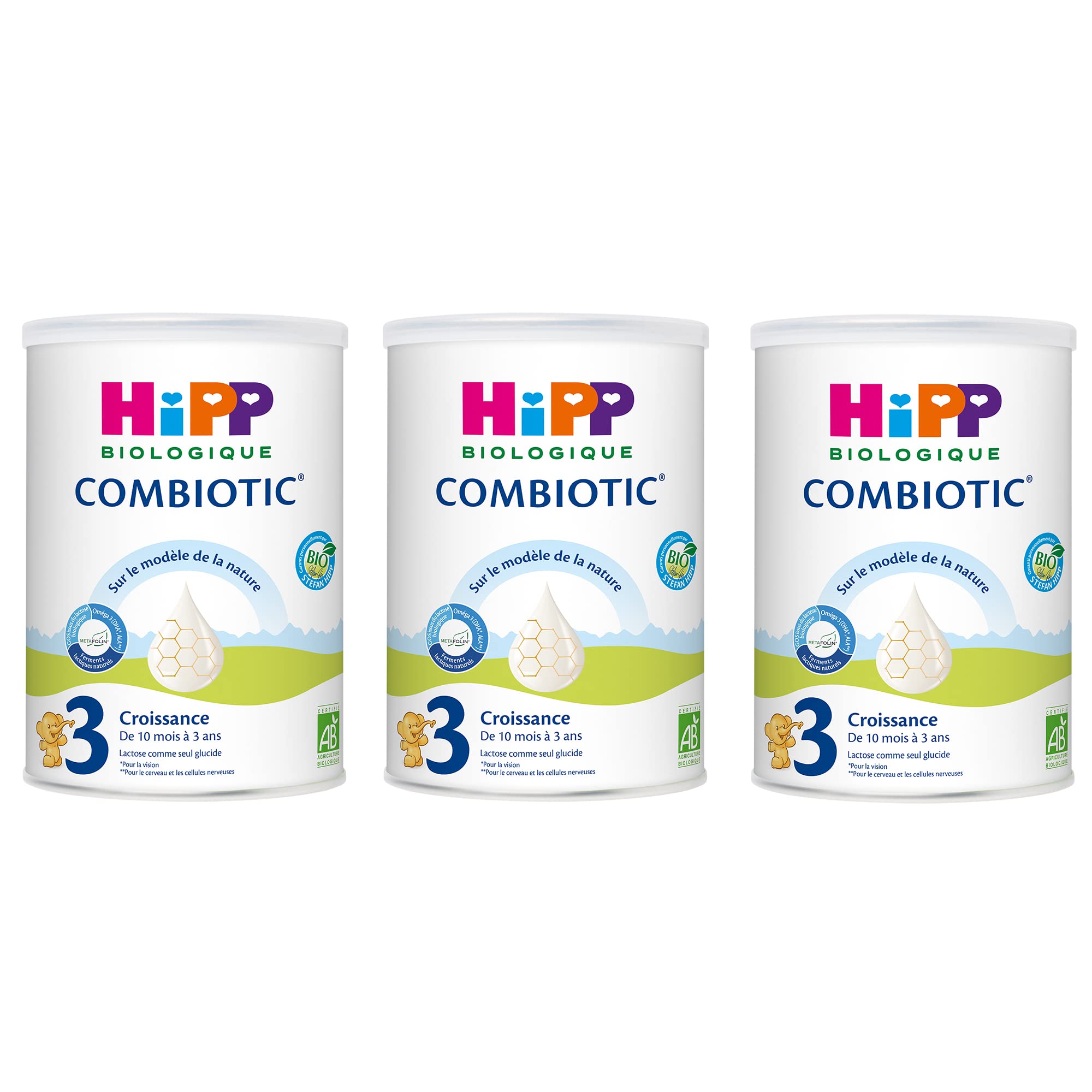 HiPP Biologique Lait de Croissance 3 Dès 10 Mois 3 x 800g