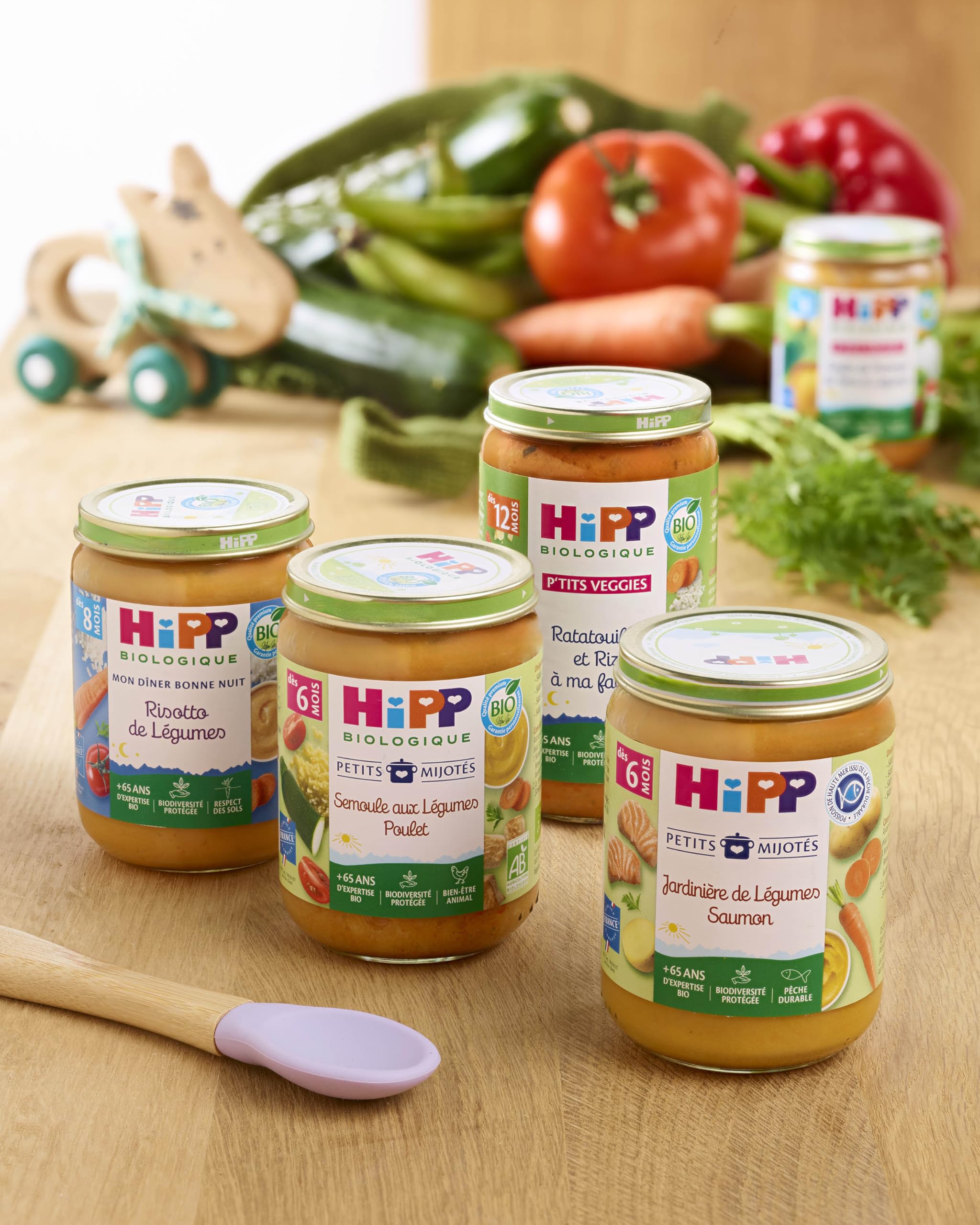 HiPP Menus du midi semoule légumes poulet pot 2x190g