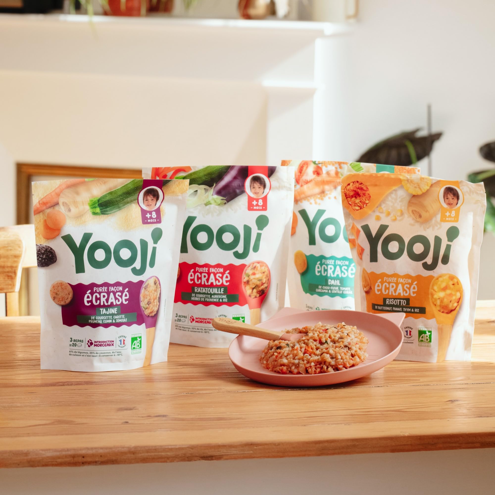 Yooji Écrasé Dahl purée bébé bio 8 mois 3x400g
