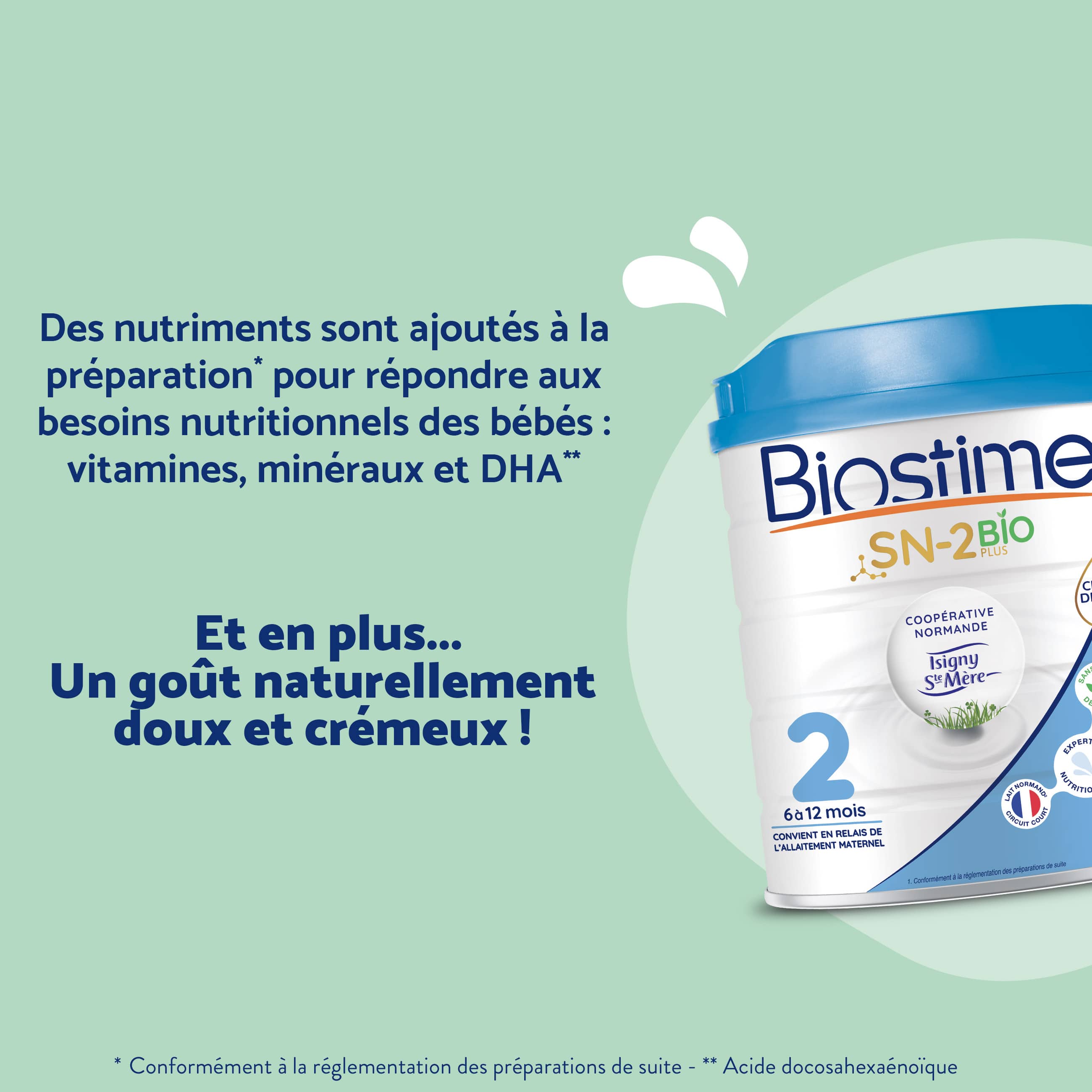 Biostime Bio Plus Lait 2ème Âge bio 1 boîte sans huile de palme