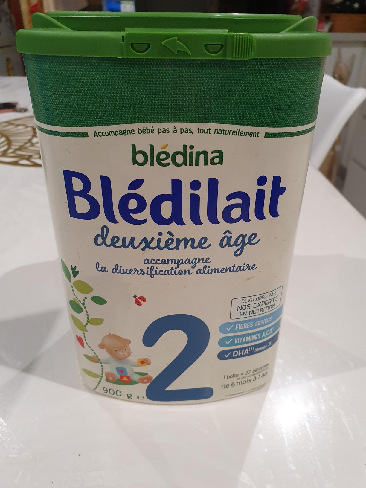 Blédina Blédilait 2 Lait en Poudre 6-12 Mois 900g x3 au DHA
