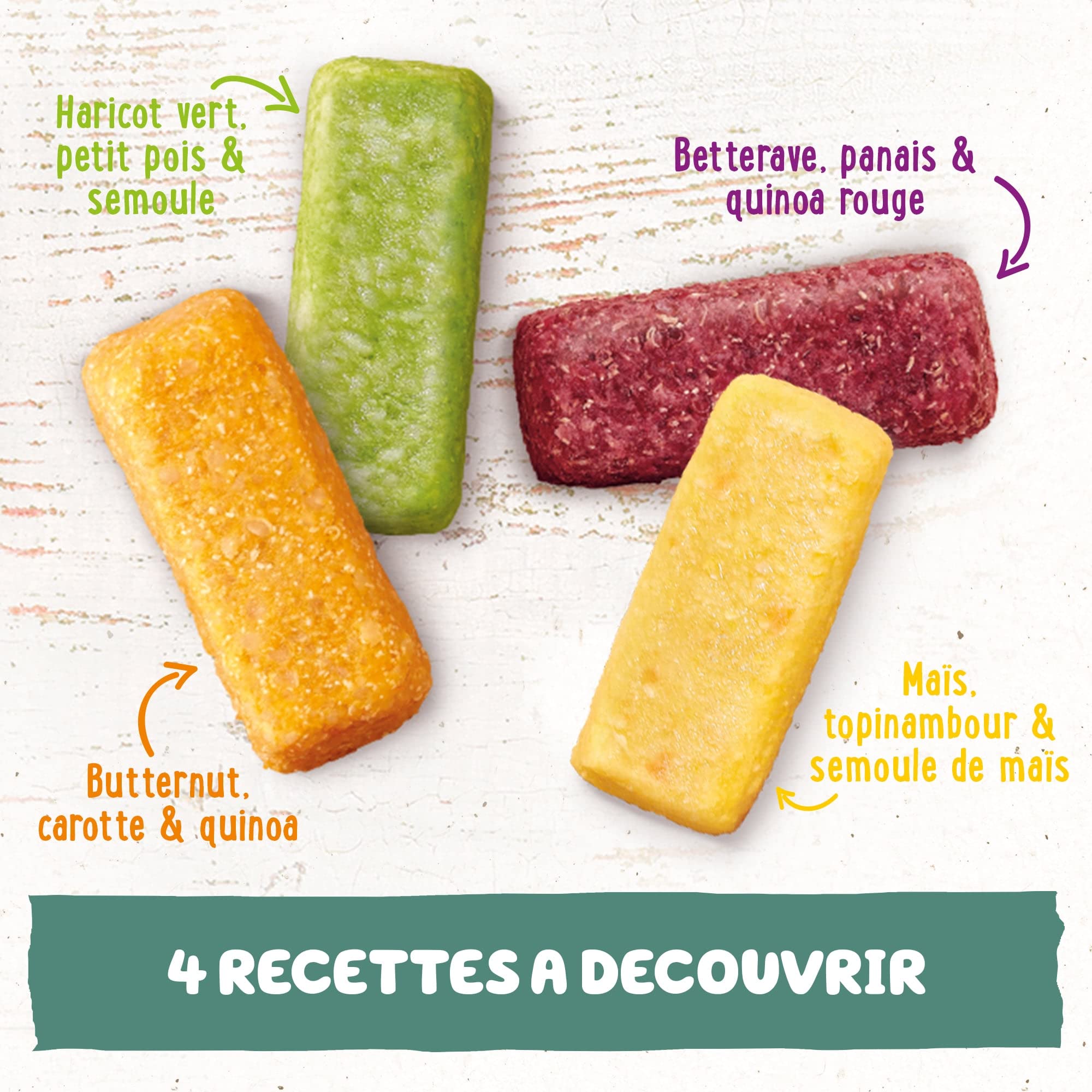 Yooji Bâtonnets repas bio légumes protéines manger-main 30 repas