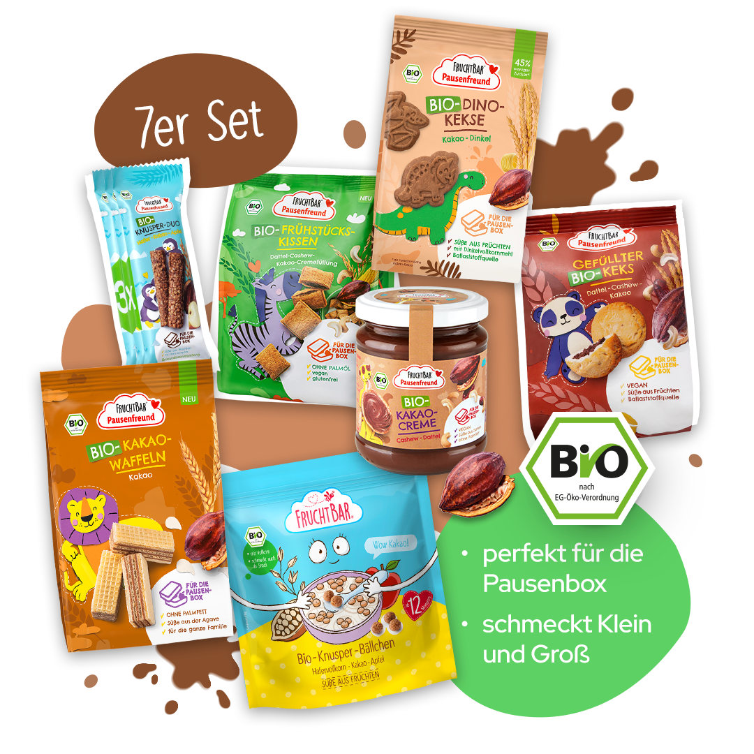 FruchtBar Geschenke Kakao Paket coffret goûter cacao vegan 3 ans