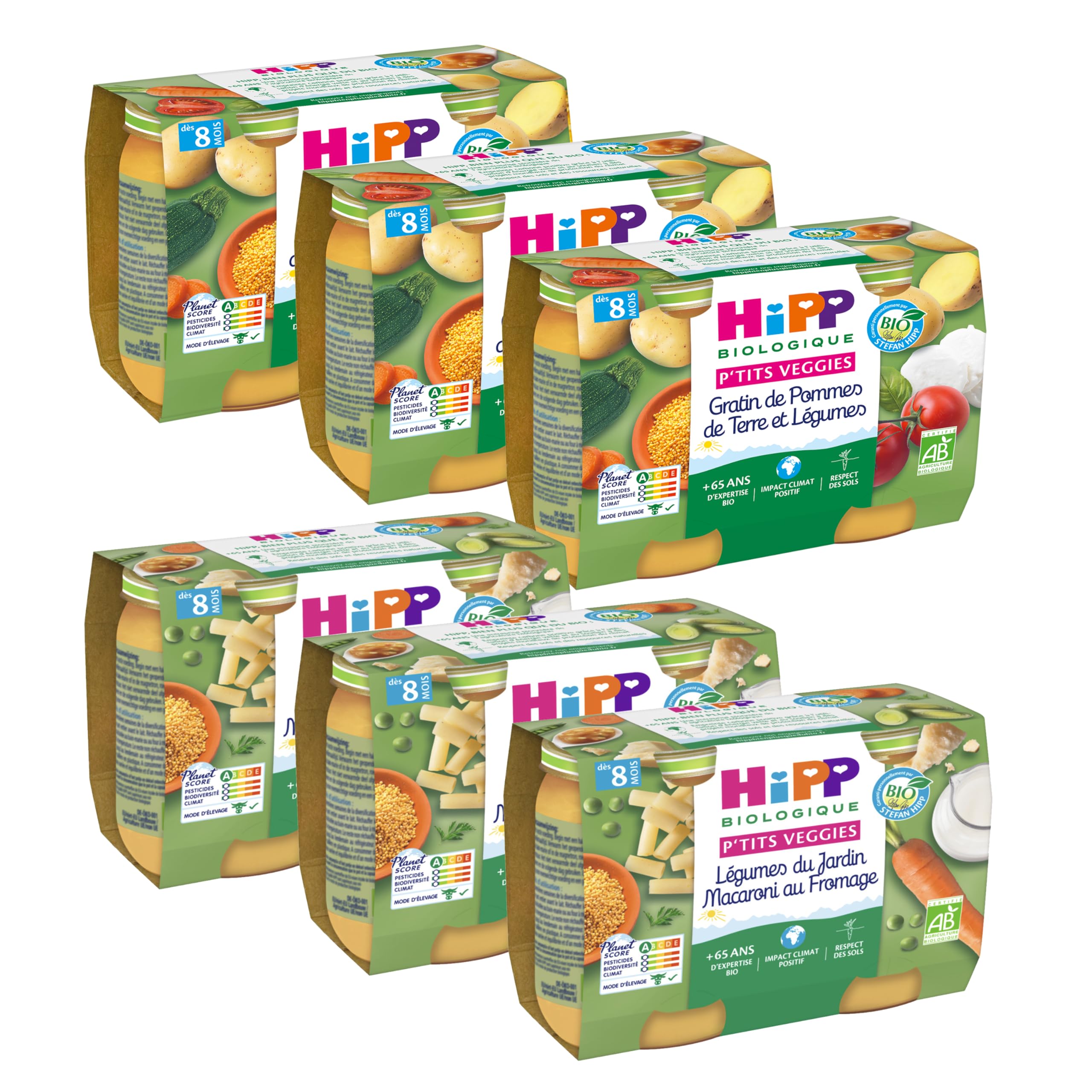 HiPP P'tits Veggies pot légumes semoule riz curry 6 mois 12x190g
