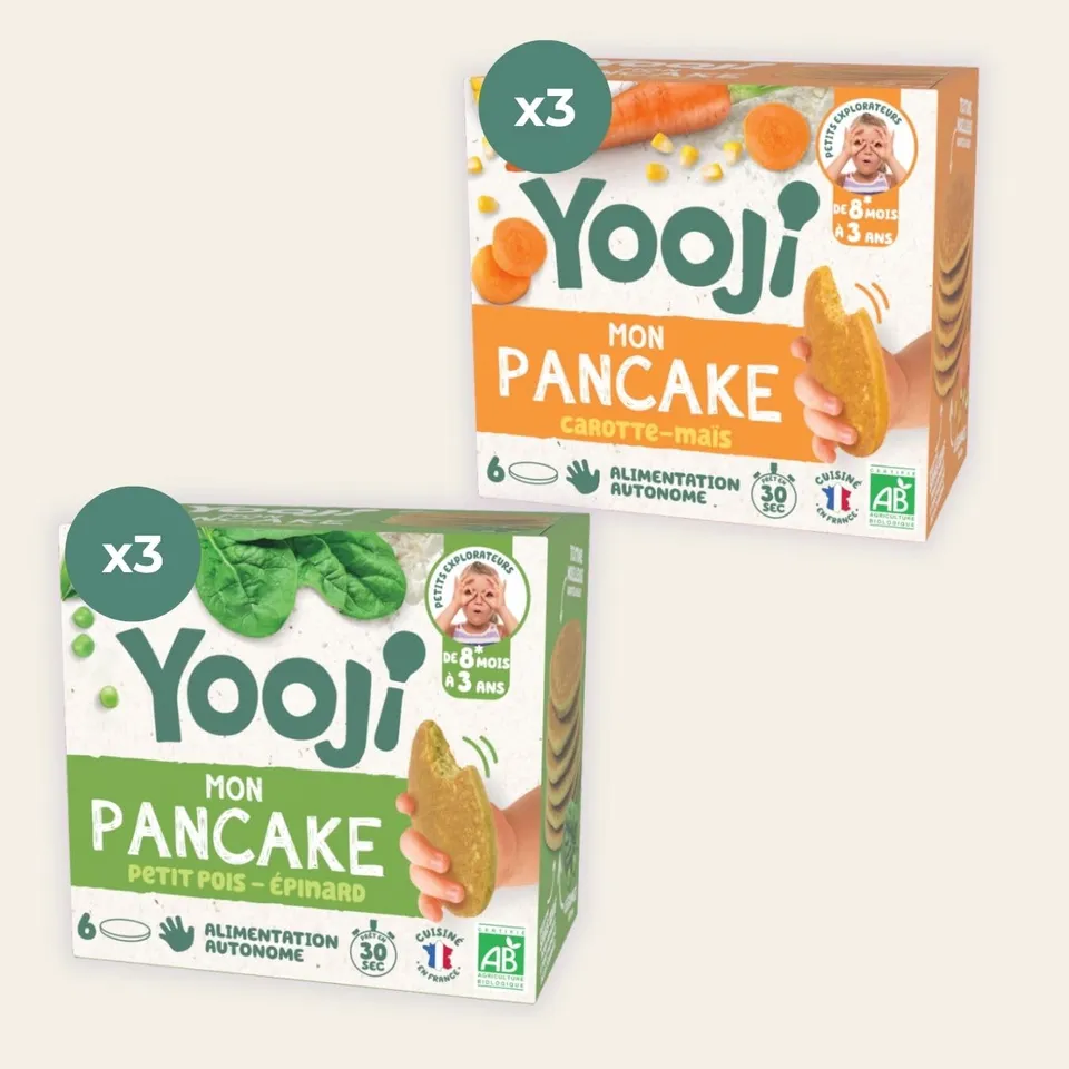 Yooji Pancakes pancake carotte petit pois bio 8 mois 6x120g