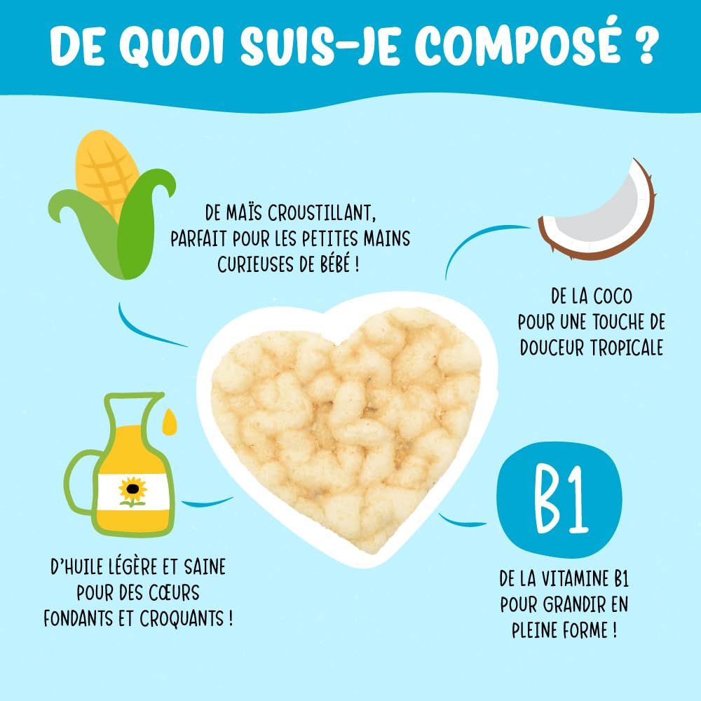 France Bébé Biscuits maïs soufflé coco vegan 8x30g