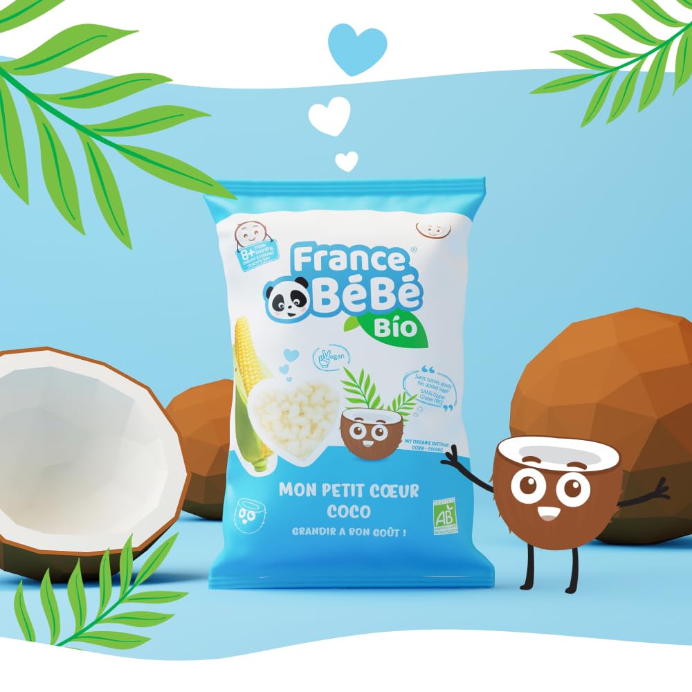 France Bébé Biscuits maïs soufflé coco vegan 8x30g