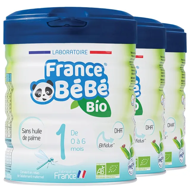 France Bébé Laits en poudre 1er âge 0-6 mois 3x800g bio