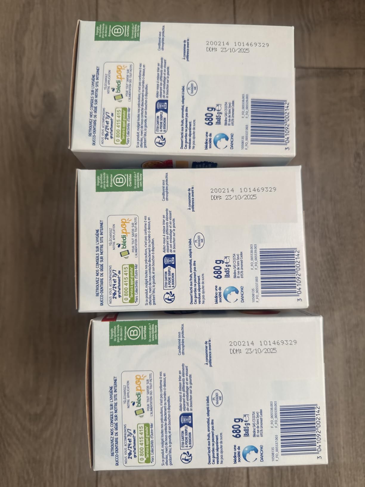 Blédina Blédine Fruits gourdes lactées 10 mois 32x85g 4 parfums