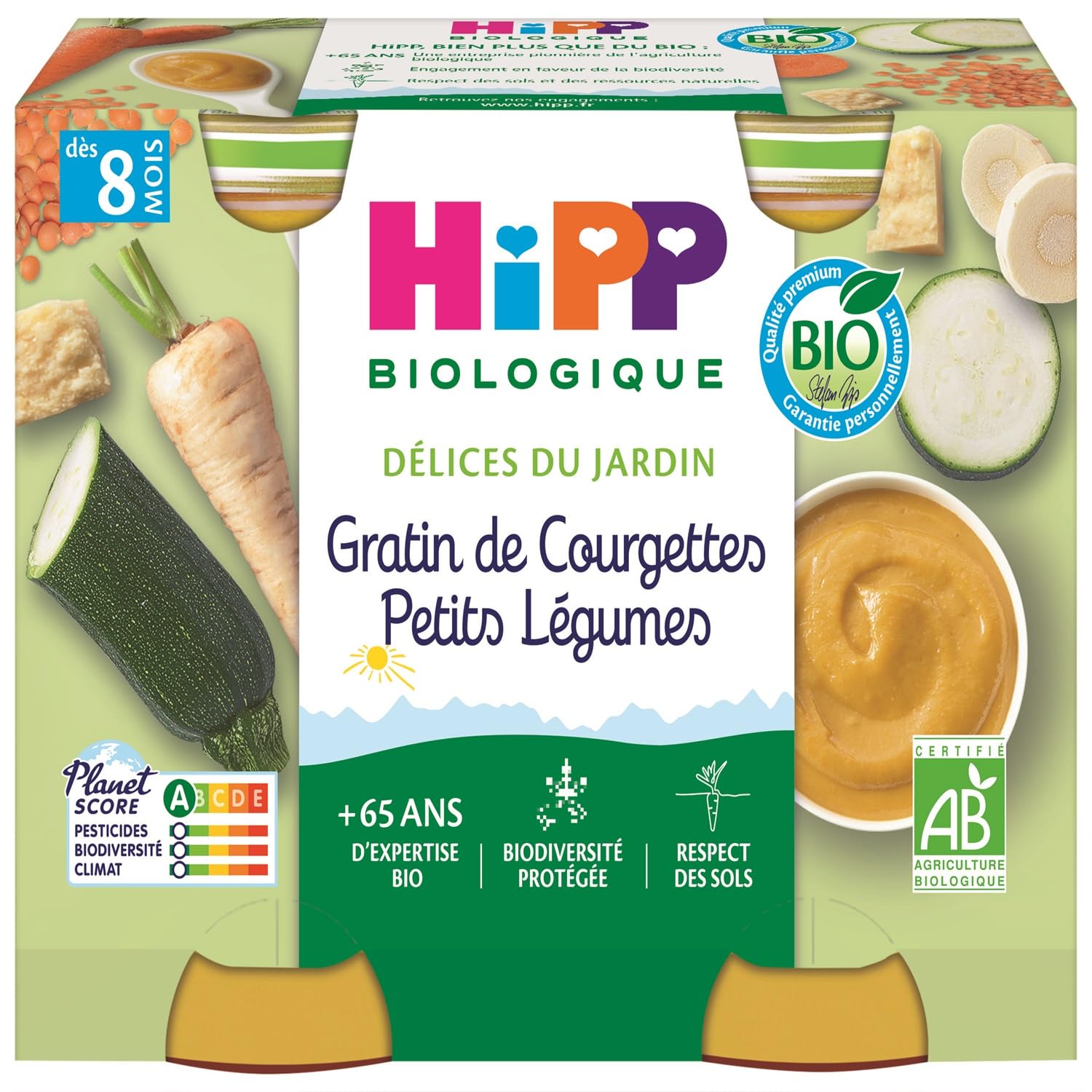 HIPP Légumes petits pots Délices du Jardin 12x190g 6/8 mois