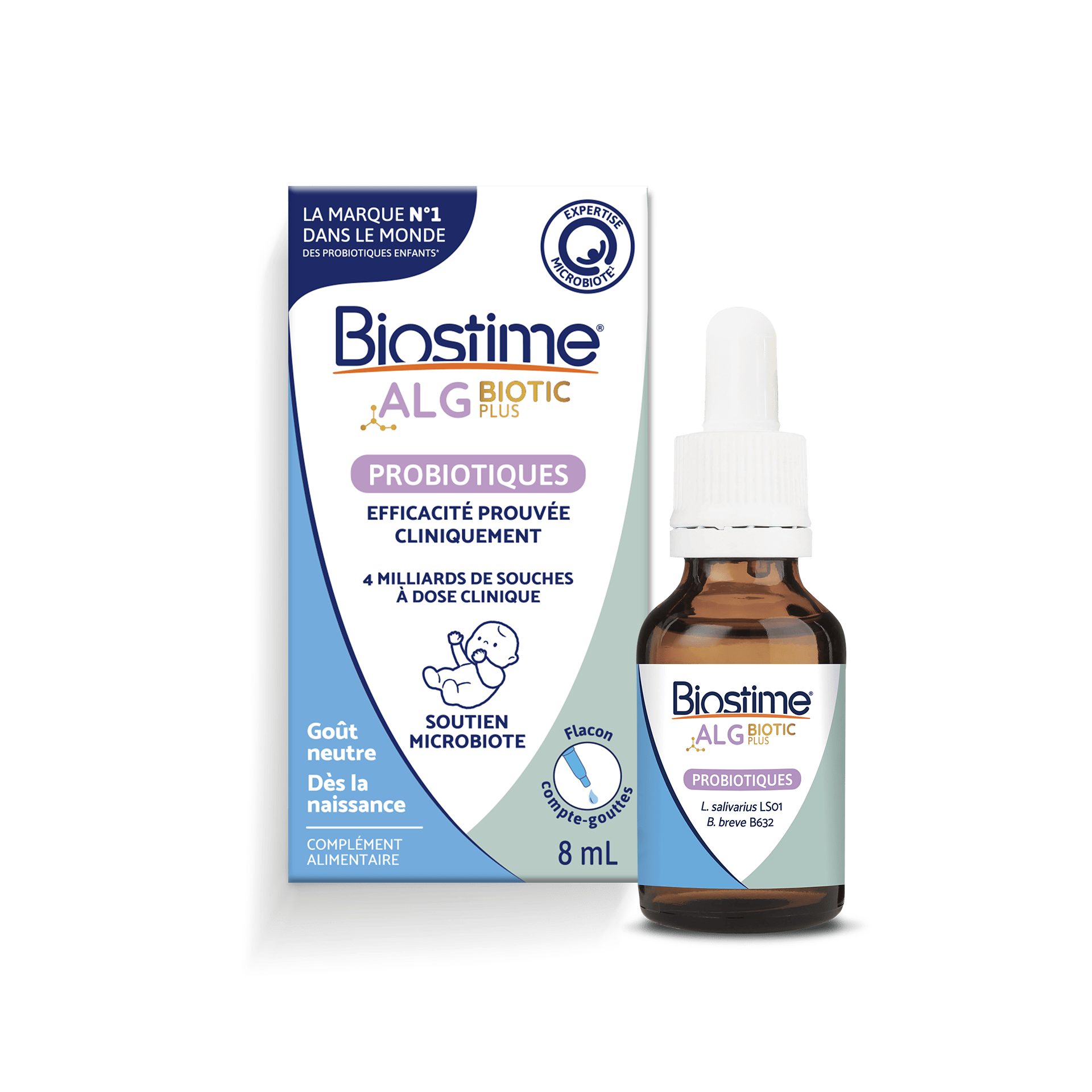 Biostime Alg Biotic Plus probiotique bébé 10 gouttes bio dès naissance