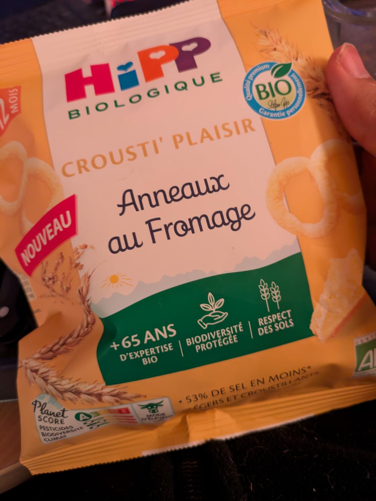 HiPP Goûters Anneaux Fromage Bio 25 g Parmesan