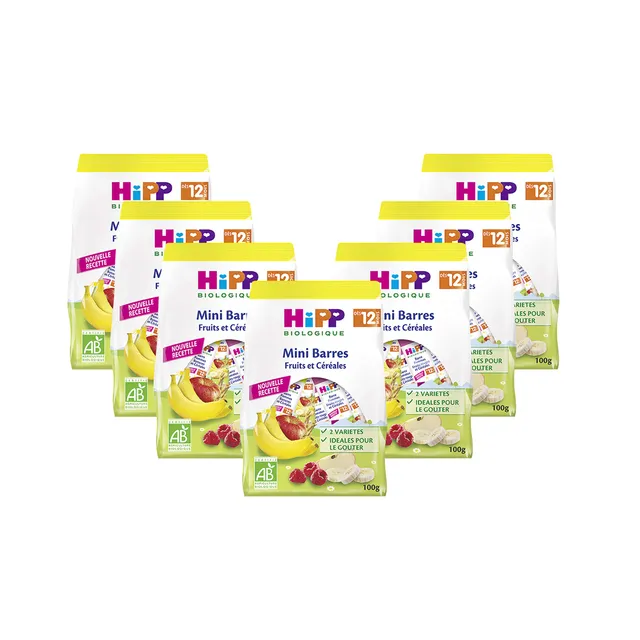 HiPP Fruits Céréales mini barres bio 12 mois 7x100g