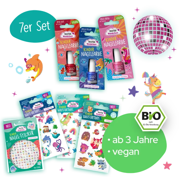 FruchtBar Geschenke Wunderbunt Set Deluxe coffret vernis tattoos