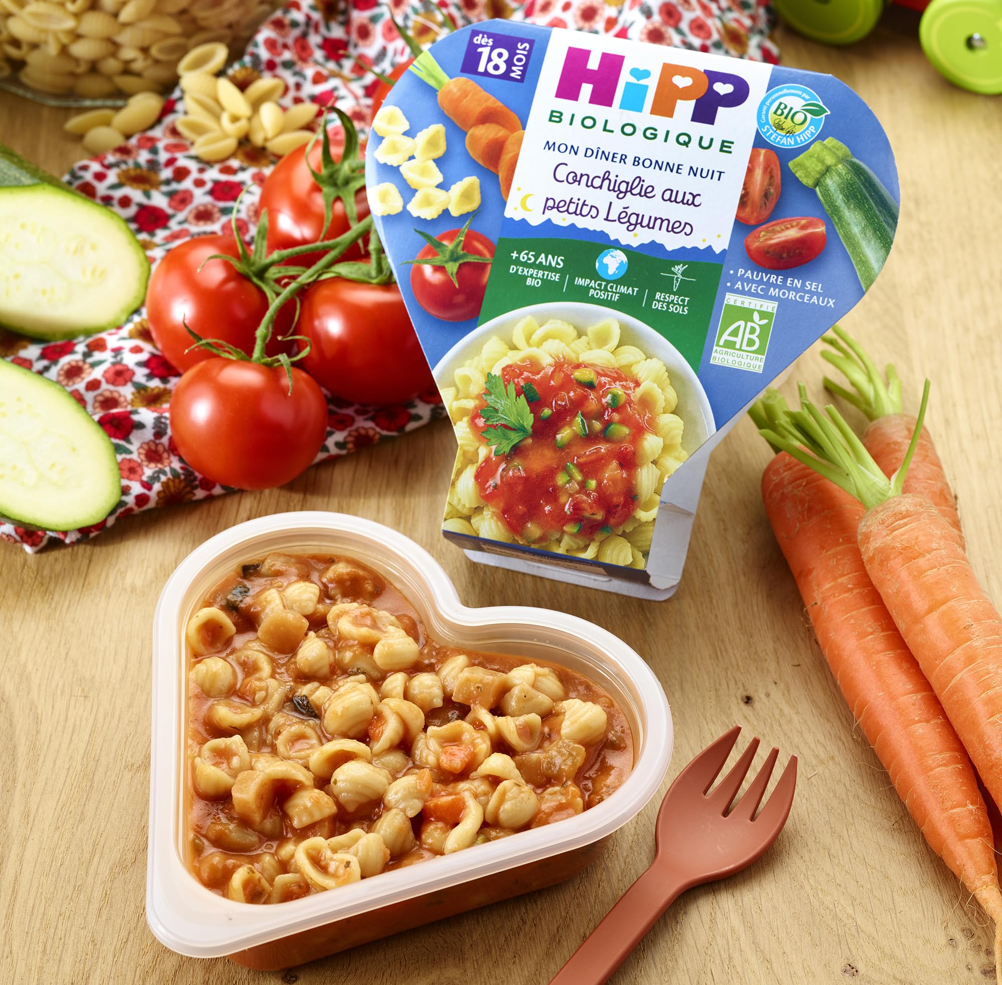 HiPP Menus du midi Conchiglie Légumes 18 mois 6x260g
