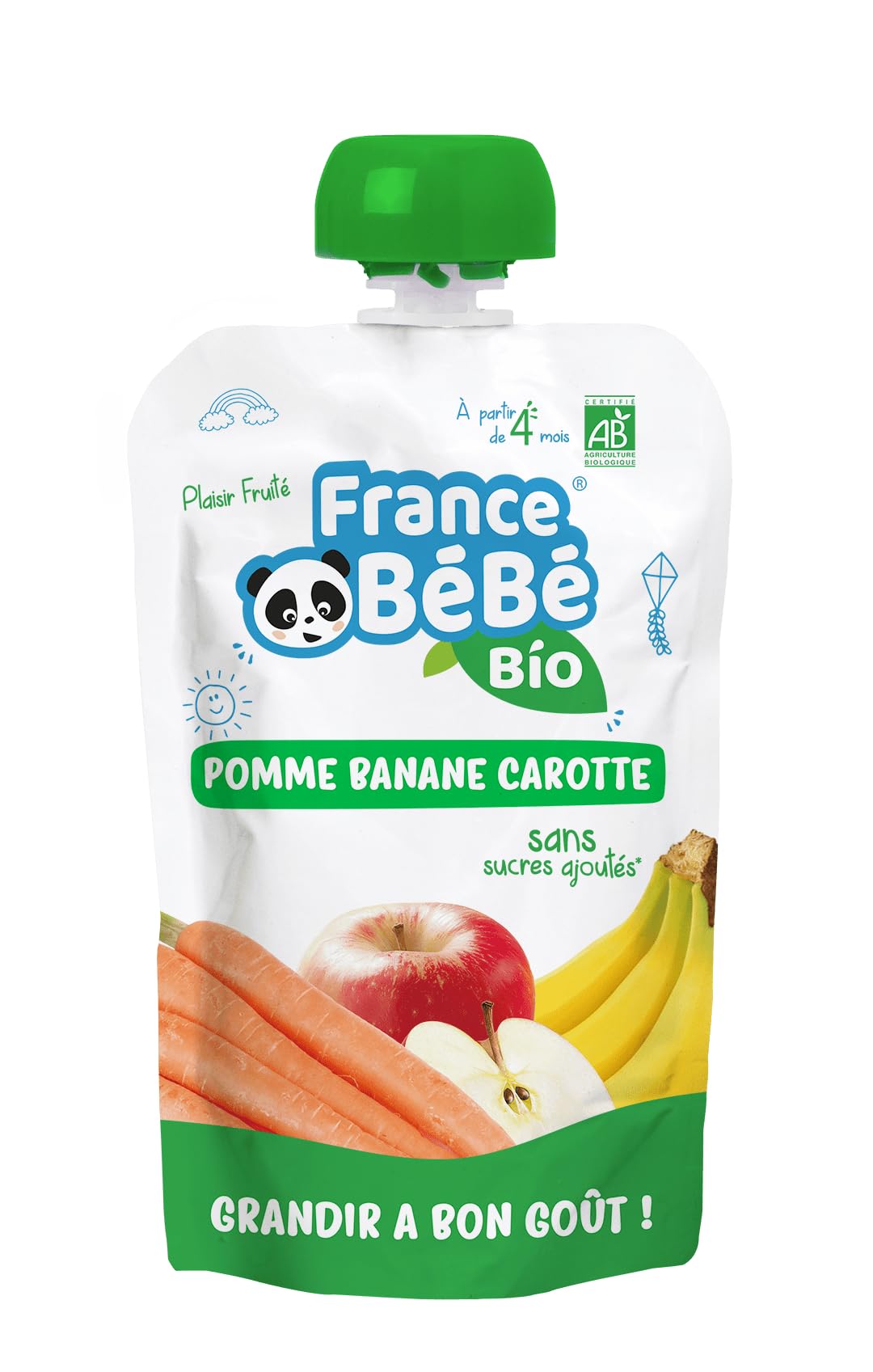 France Bébé Gourdes compote Pomme Banane Carotte 10x100g
