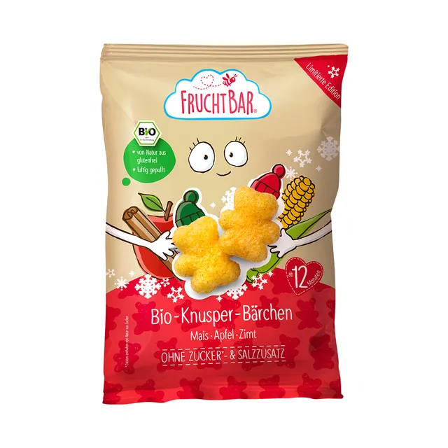FruchtBar Bio Snacks Knusper Bärchen snack pomme banane