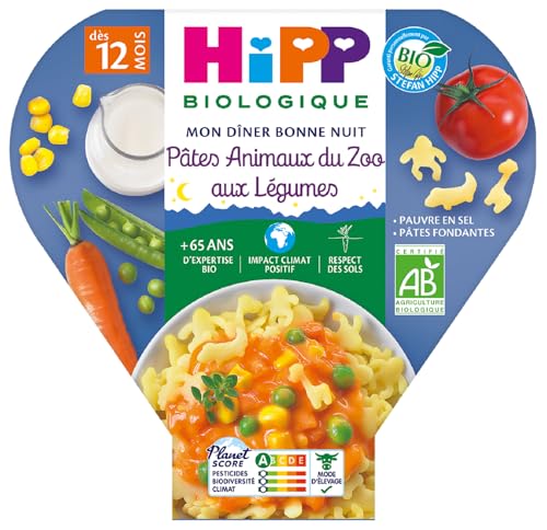 HiPP Menus du midi Pâtes Animaux Zoo plat bébé 230g légumes