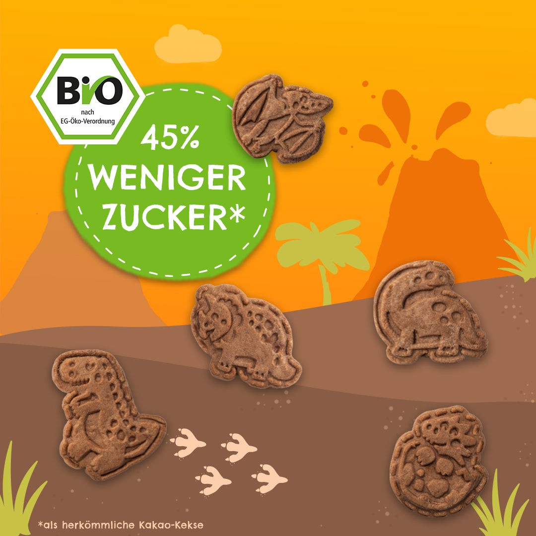 FruchtBar Bio Kekse Dino Biscuit Cacao Épeautre Pièce