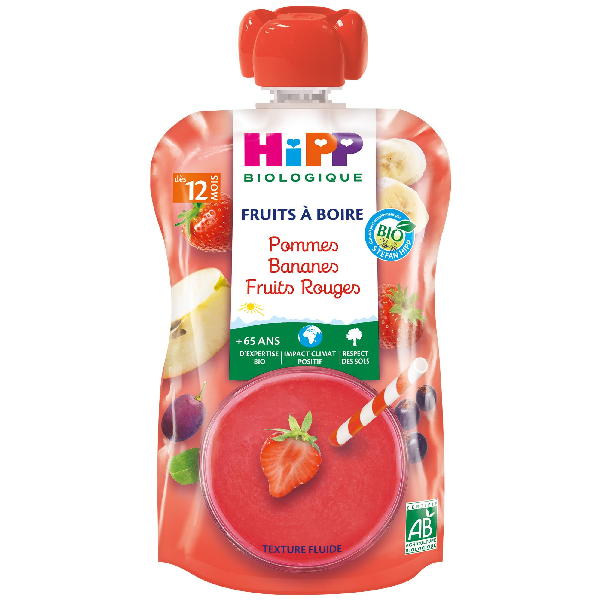 HiPP Fruits Pomme Banane Fruits Rouges gourde 6x120ml