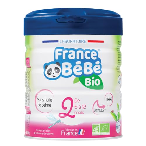 France Bébé Bio lait 2ème âge en poudre 800g sans huile de palme