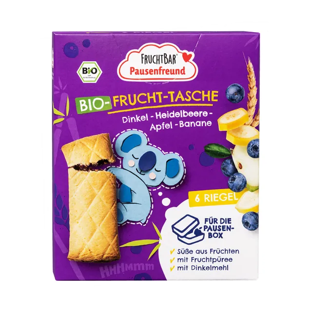 FruchtBar Bio Snacks Frucht Tasche poche fruit myrtille pièce