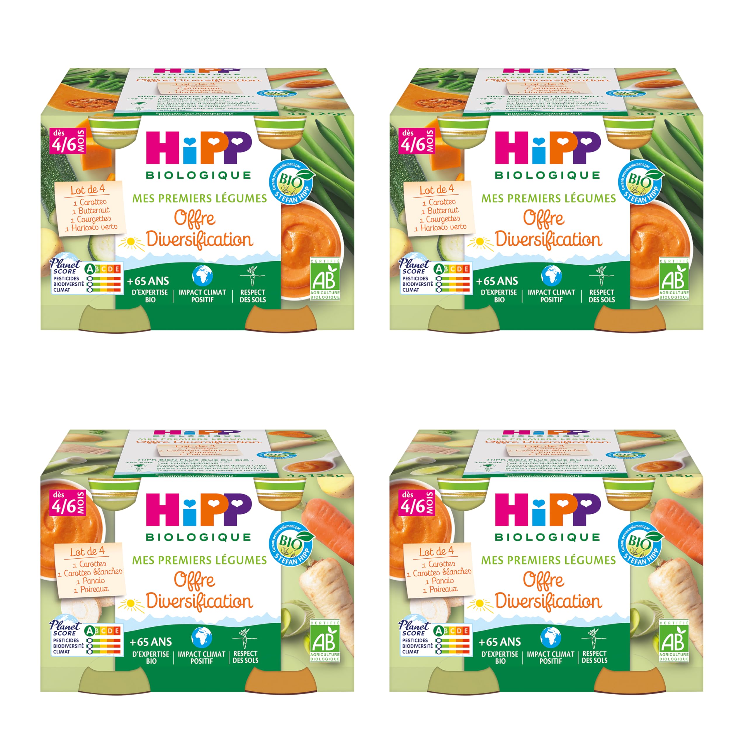 HiPP Biologique Légumes petits pots 4 mois 24x125g carottes