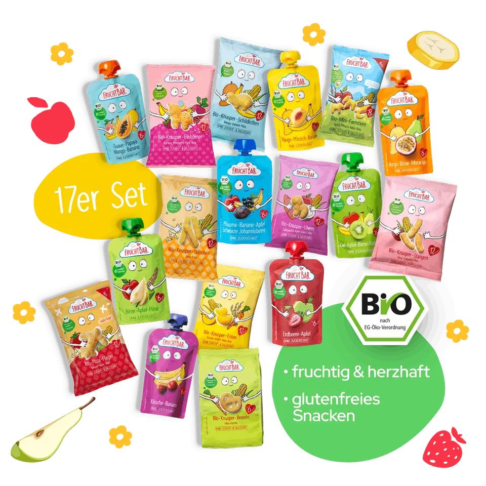 FruchtBar Geschenke coffret favoris sans gluten 12 mois