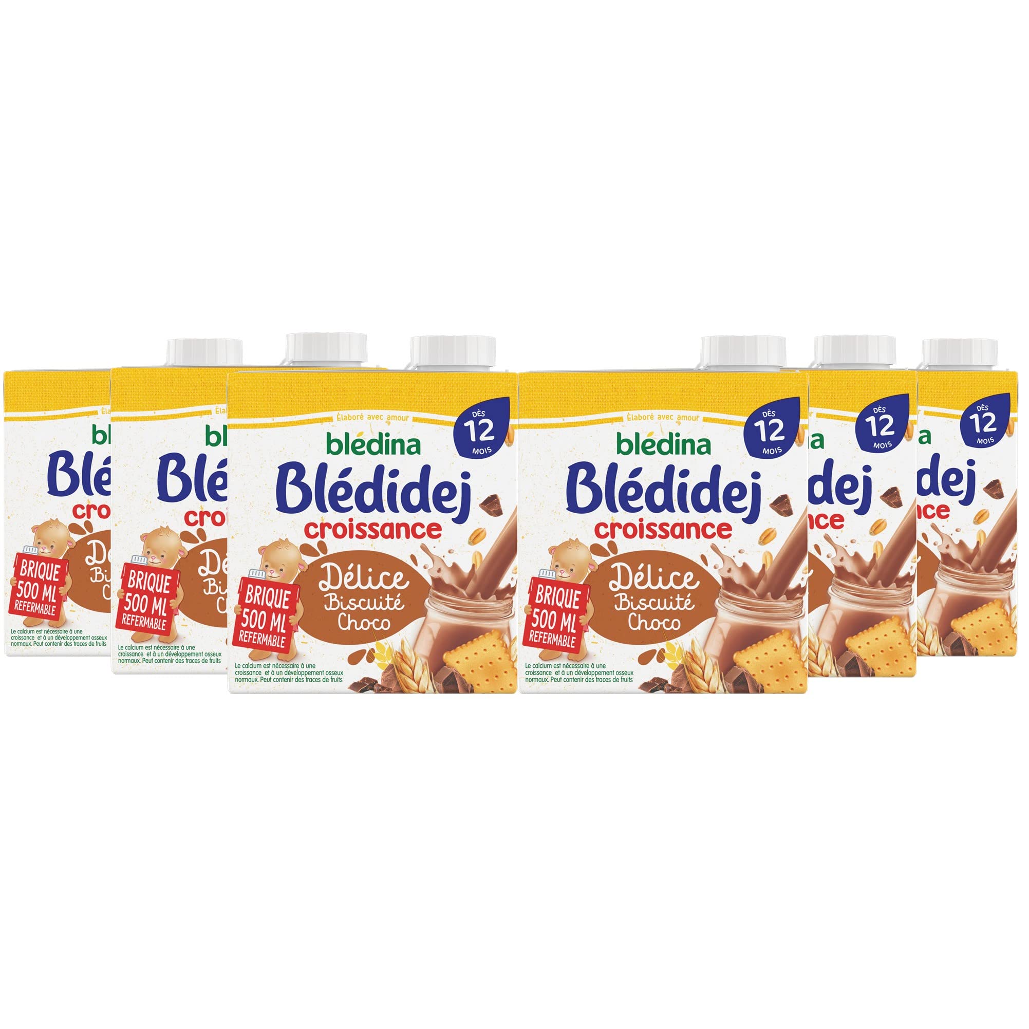 Blédina Blédidej Céréales Choco Biscuité 500ml pack de 6