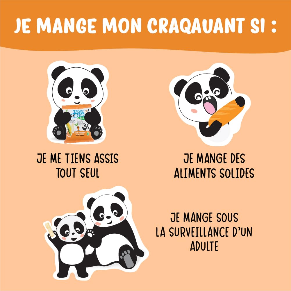 France Bébé Maïs Soufflé Carotte Biscuit Bébé Bio 8x20g