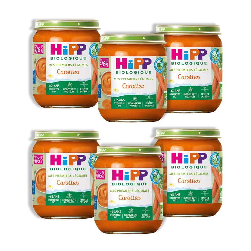 HiPP Mes 1ers petit pot bébé carottes bio 6x125g lisse