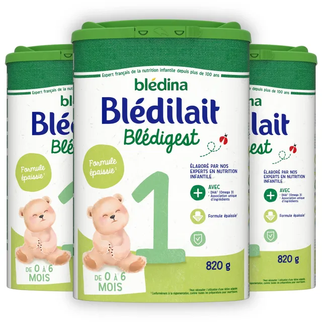 Blédina Blédilait Blédigest 1 lait nourrisson 0-6 mois 3x820g