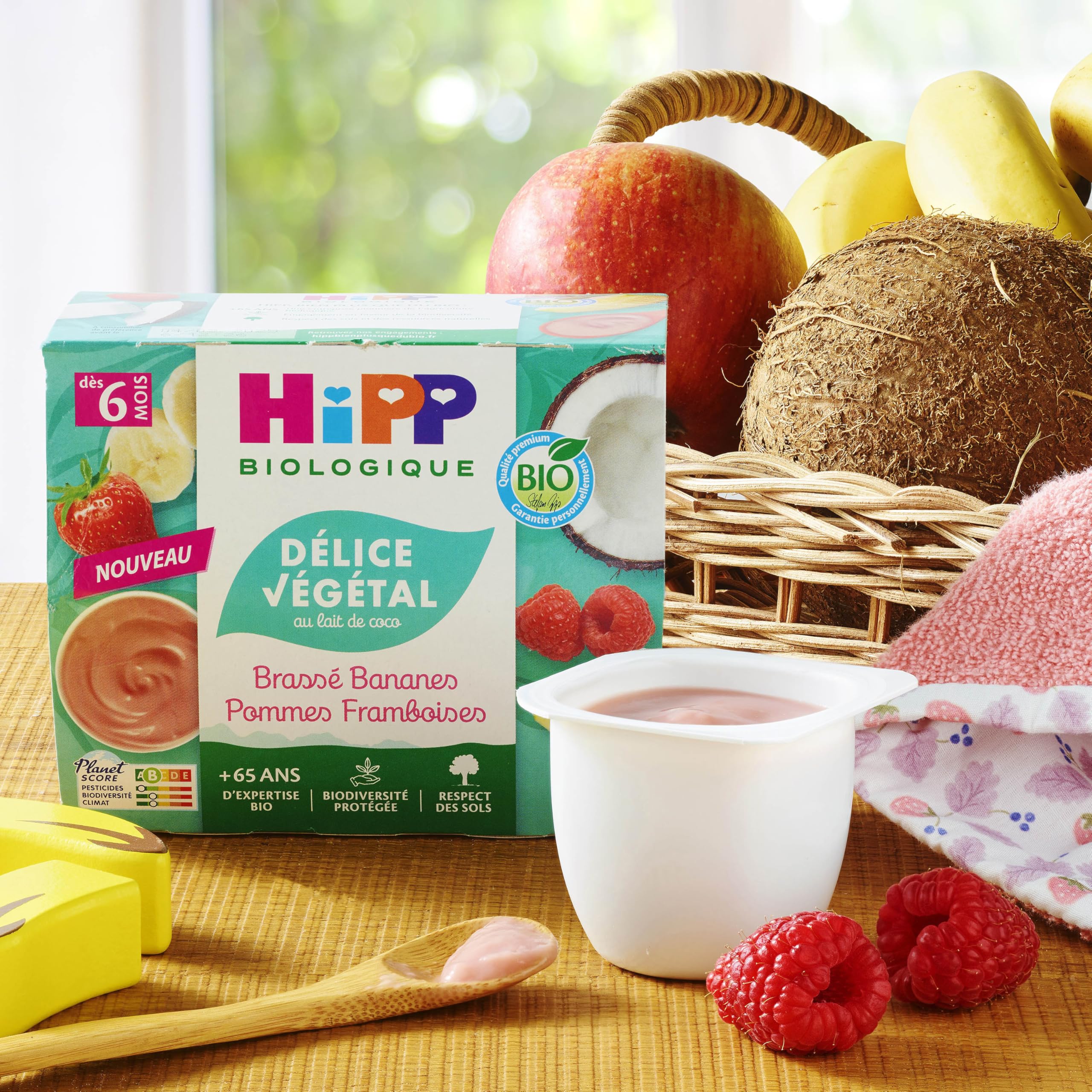 HiPP Délice Végétal Pomme dessert bébé coco 4x100g