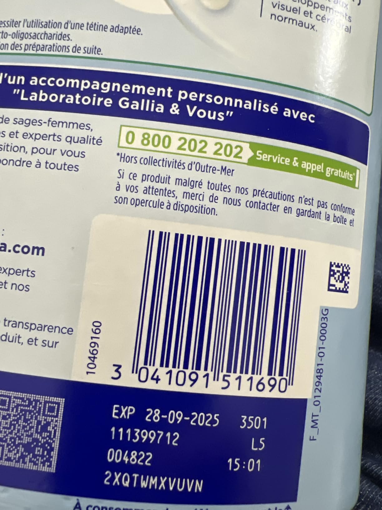 Gallia Galliagest Premium 2 lait poudre 6-12 mois 3x820g fer