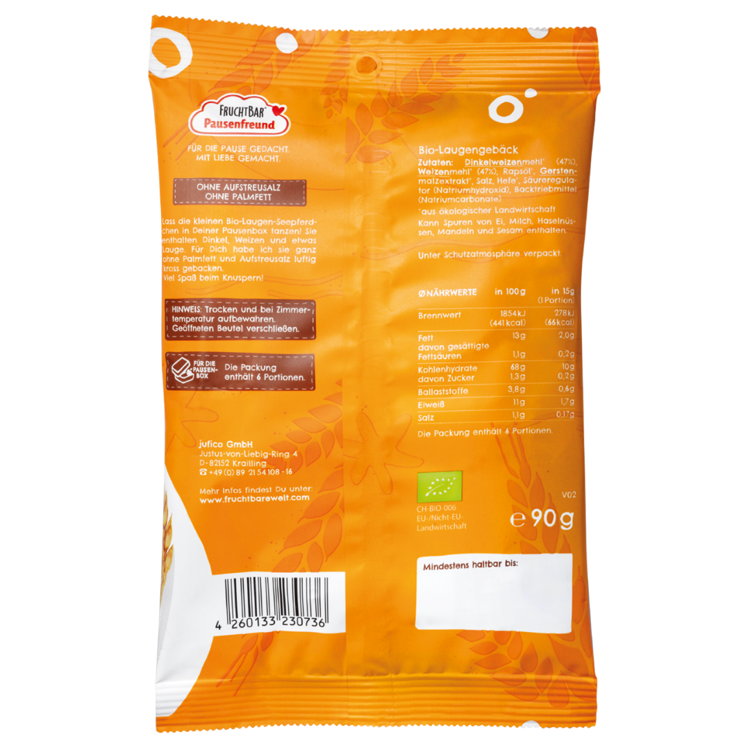 FruchtBar Laugen Seepferdchen Snack Enfant Épeautre 3 Ans