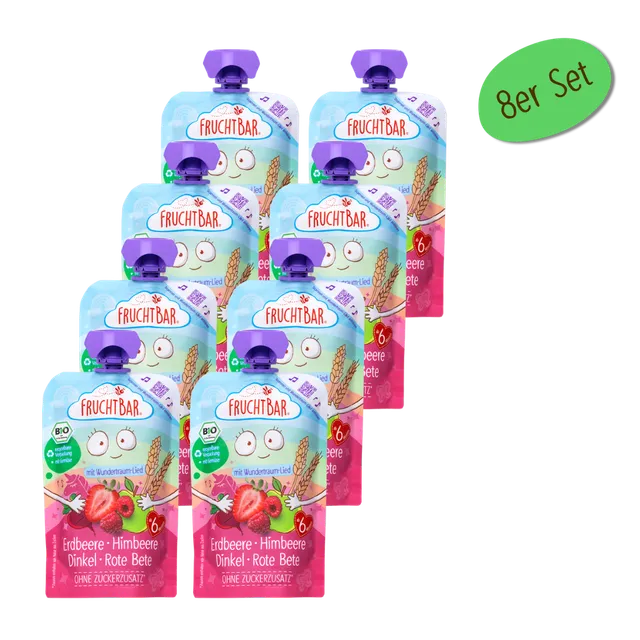 FruchtBar Bio Quetschies gourde fraise framboise épeautre