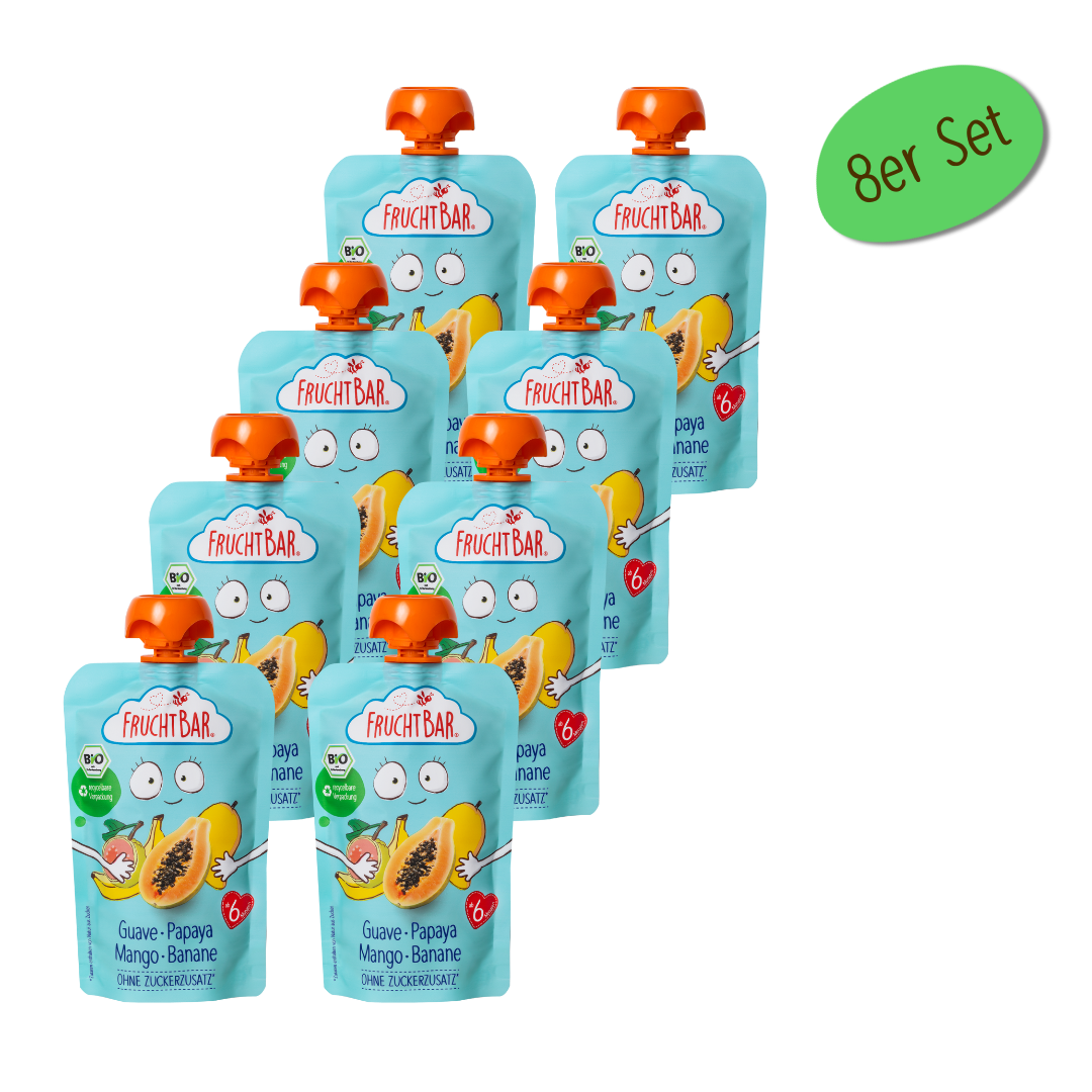 FruchtBar Bio Quetschies gourde bébé goyave mangue 6 mois