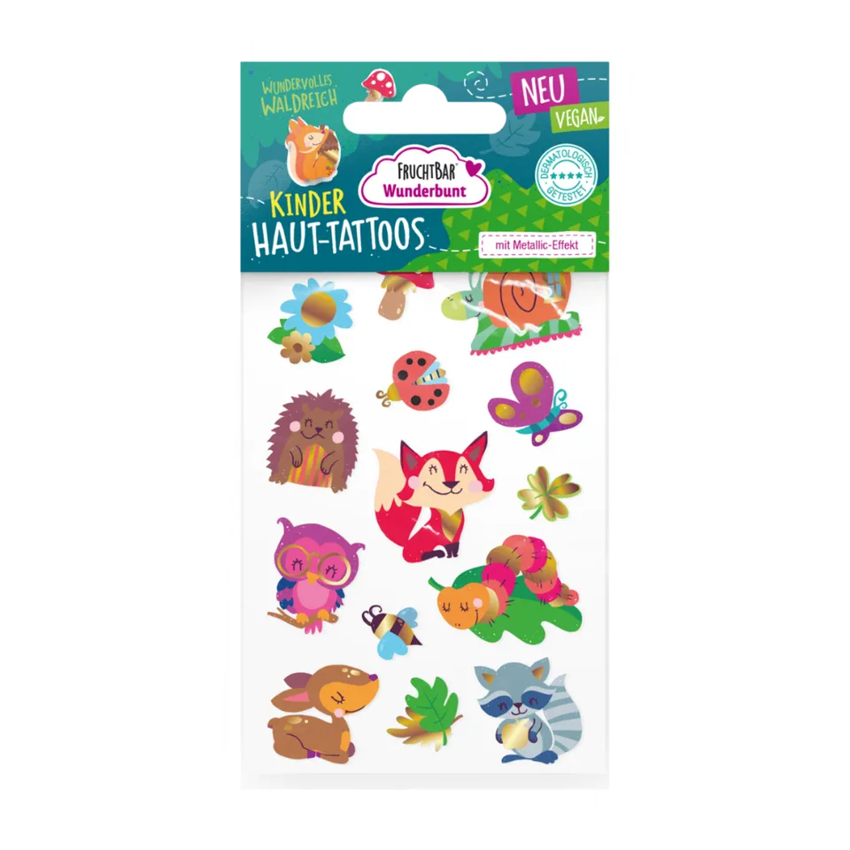 FruchtBar Hauttattoos Waldreich Tatouage Enfant Pièce Vegan 3 ans