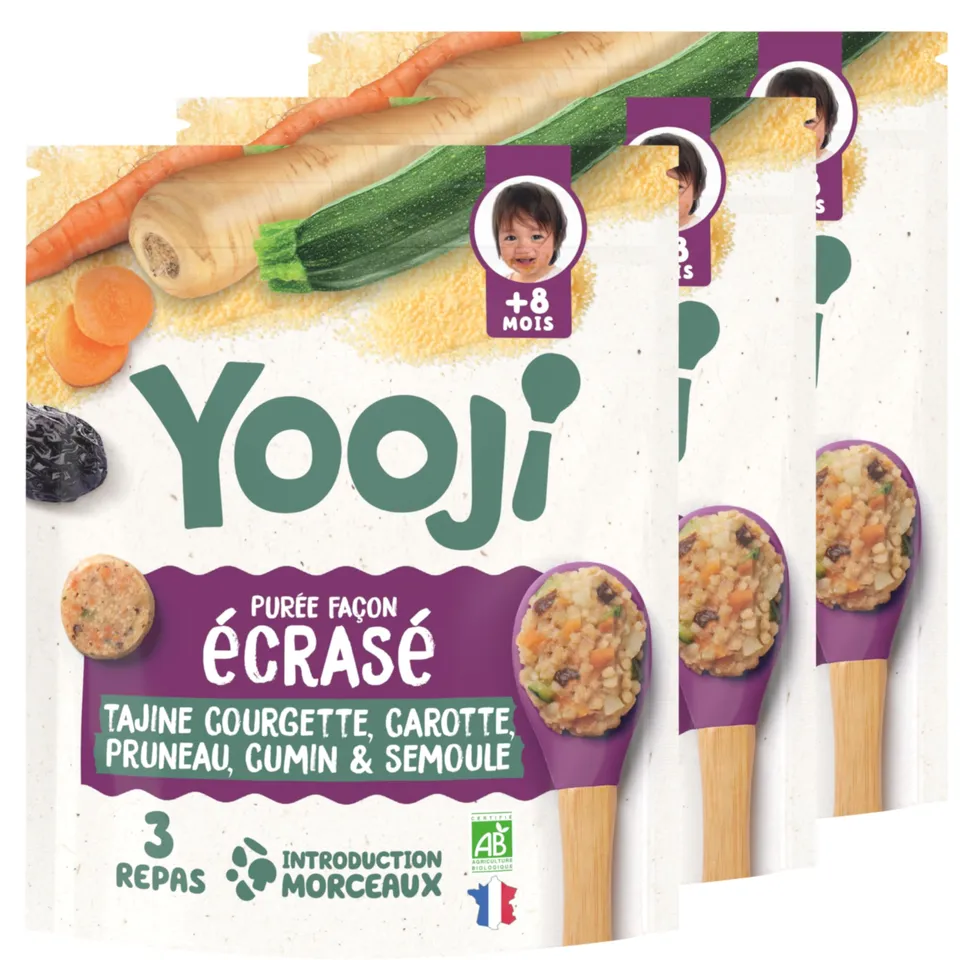 Yooji Écrasé Tajine purée bébé bio 8 mois 3x400g